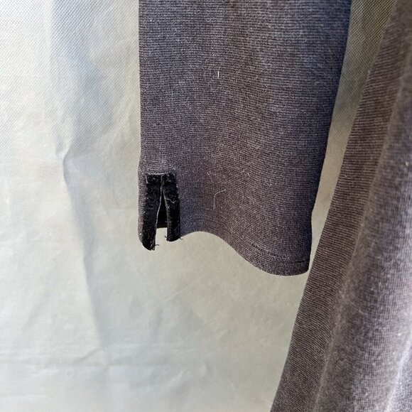 Horny Toad Dark Gray Long Sleeve Stretchy Dress Sz Small Tomboy Aline Faux Wrap - Picture 5 of 5